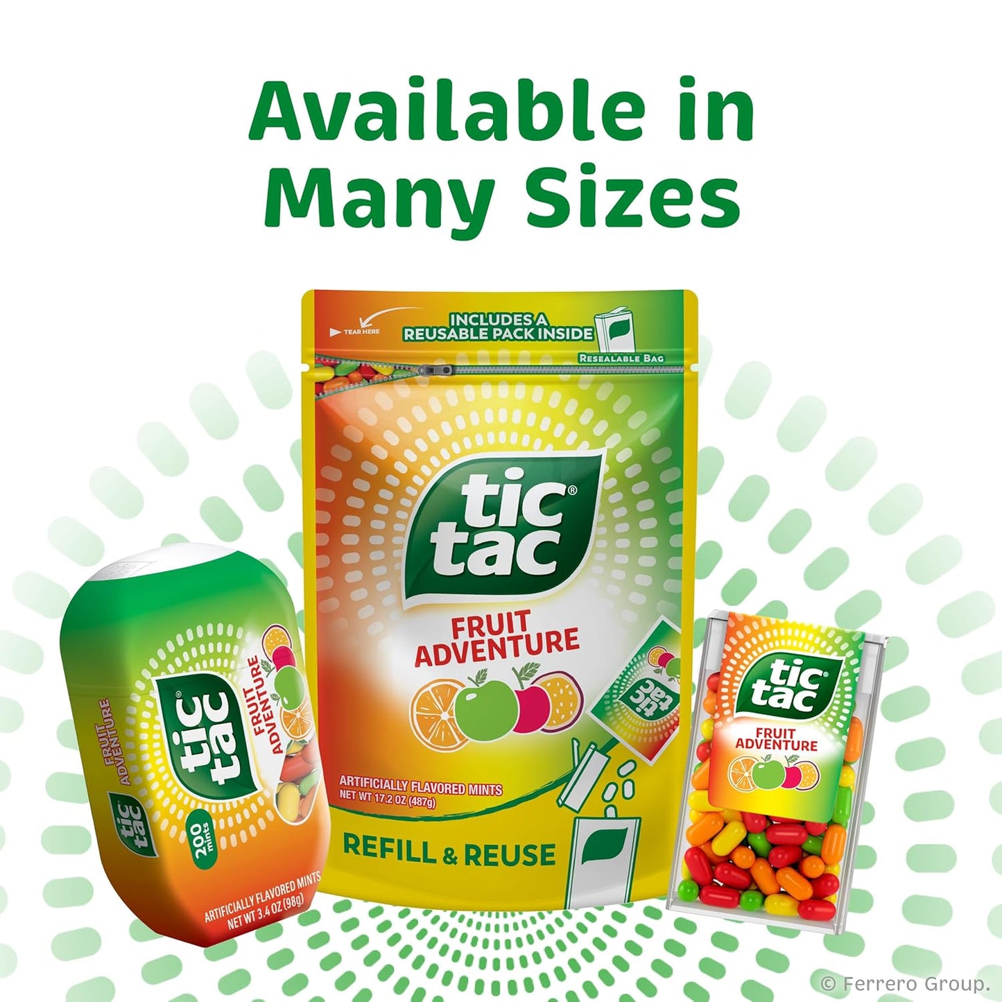 Tic Tac Fruit Adventure Mints – Affordable Valentine's Day Stocking Stuffer for Her, 4-Pack Pocket Bottles