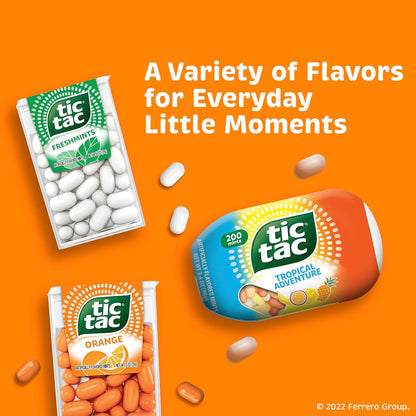 Tic Tac Orange Mints – Thoughtful Stocking Stuffer and Valentine's Day Party Favor, 4-Pack of 3.4 oz Pocket Bottles
