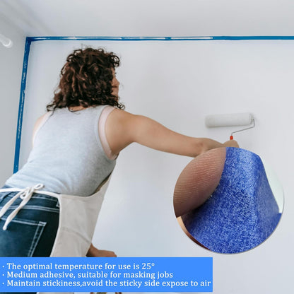 TickyTape Blue Painters Tape – Living Room Wall Makeover, Clean Lines on Trim and Ceilings