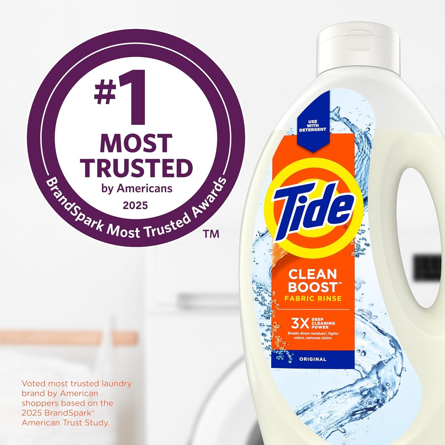 Tide Clean Boost Fabric Rinse – Activewear Odor Remover for Home Gym, Mudroom and Post Workout Laundry