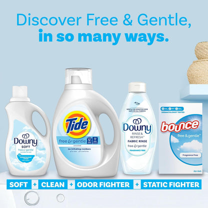 Tide Free and Gentle Laundry Detergent – Hypoallergenic Wash for Adults with Eczema or Dermatitis, Perfume-Free, 84 fl oz