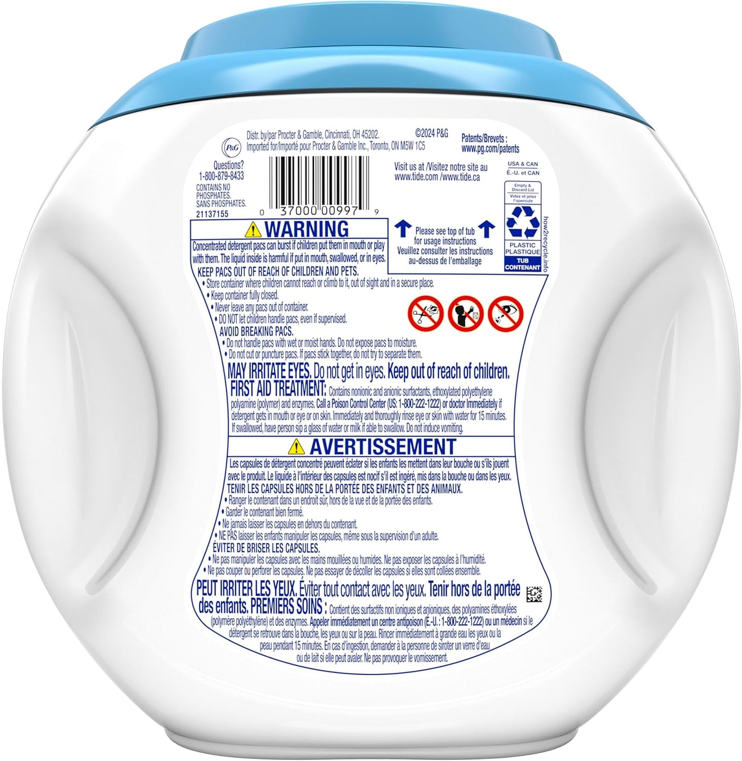 Tide Free and Gentle Laundry Pacs for Cloth Diapers and Toddler Outfits, Hypoallergenic Baby Detergent