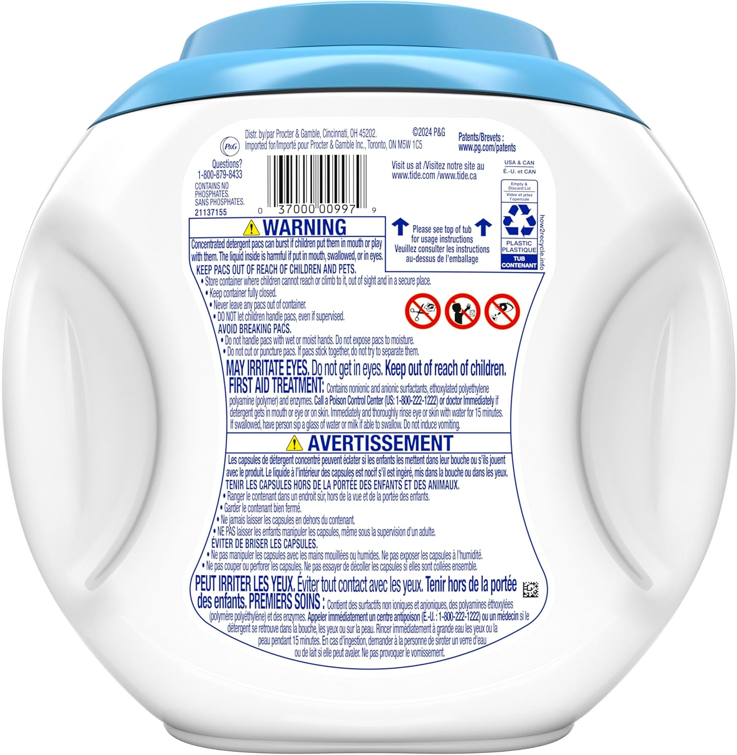 Tide Free and Gentle Laundry Pacs for Cloth Diapers and Toddler Outfits, Hypoallergenic Baby Detergent