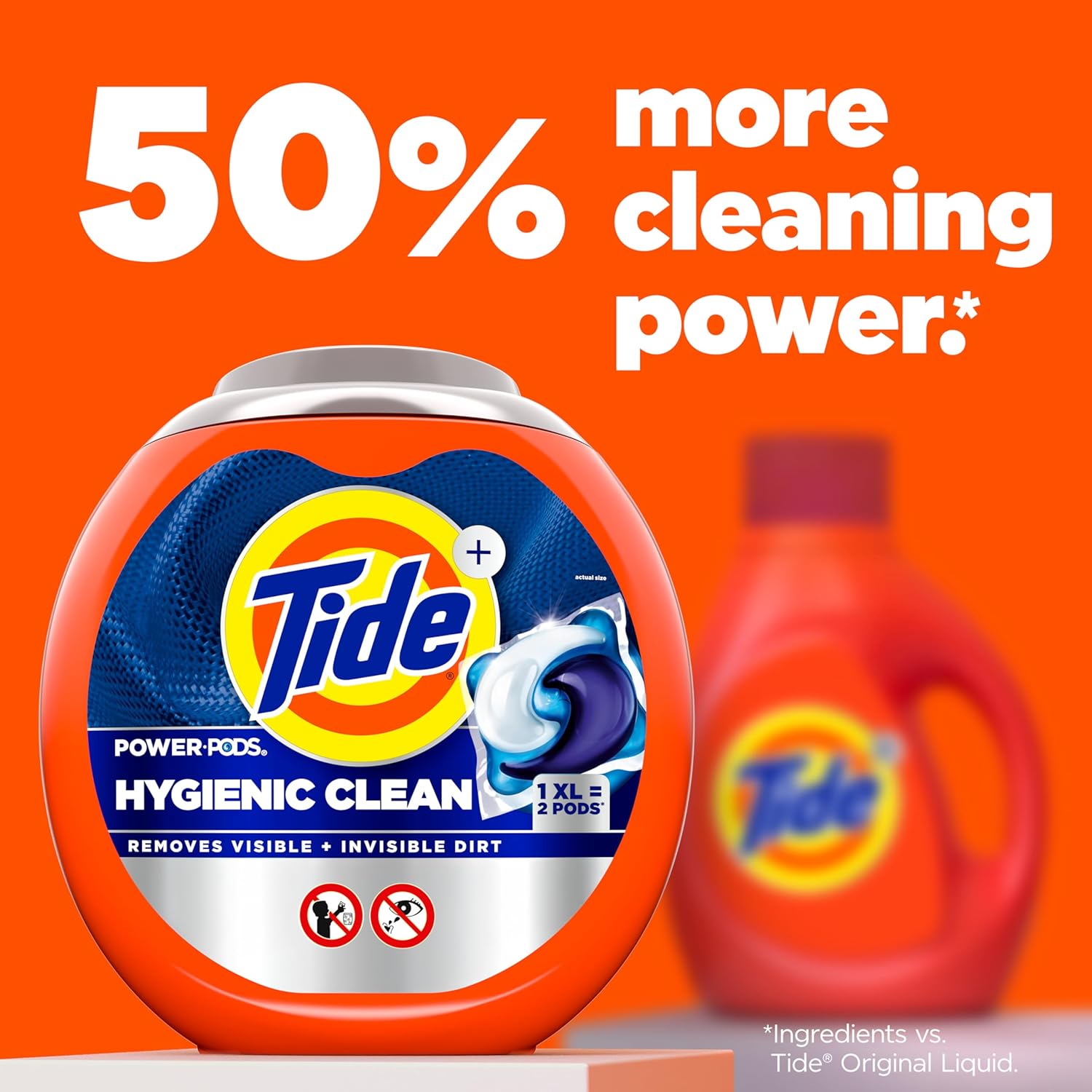Tide Hygienic Clean Power PODS Laundry Detergent Pacs – Calming Post-Workout Refresh for Gym Bag Cleaning Station, Original Scent