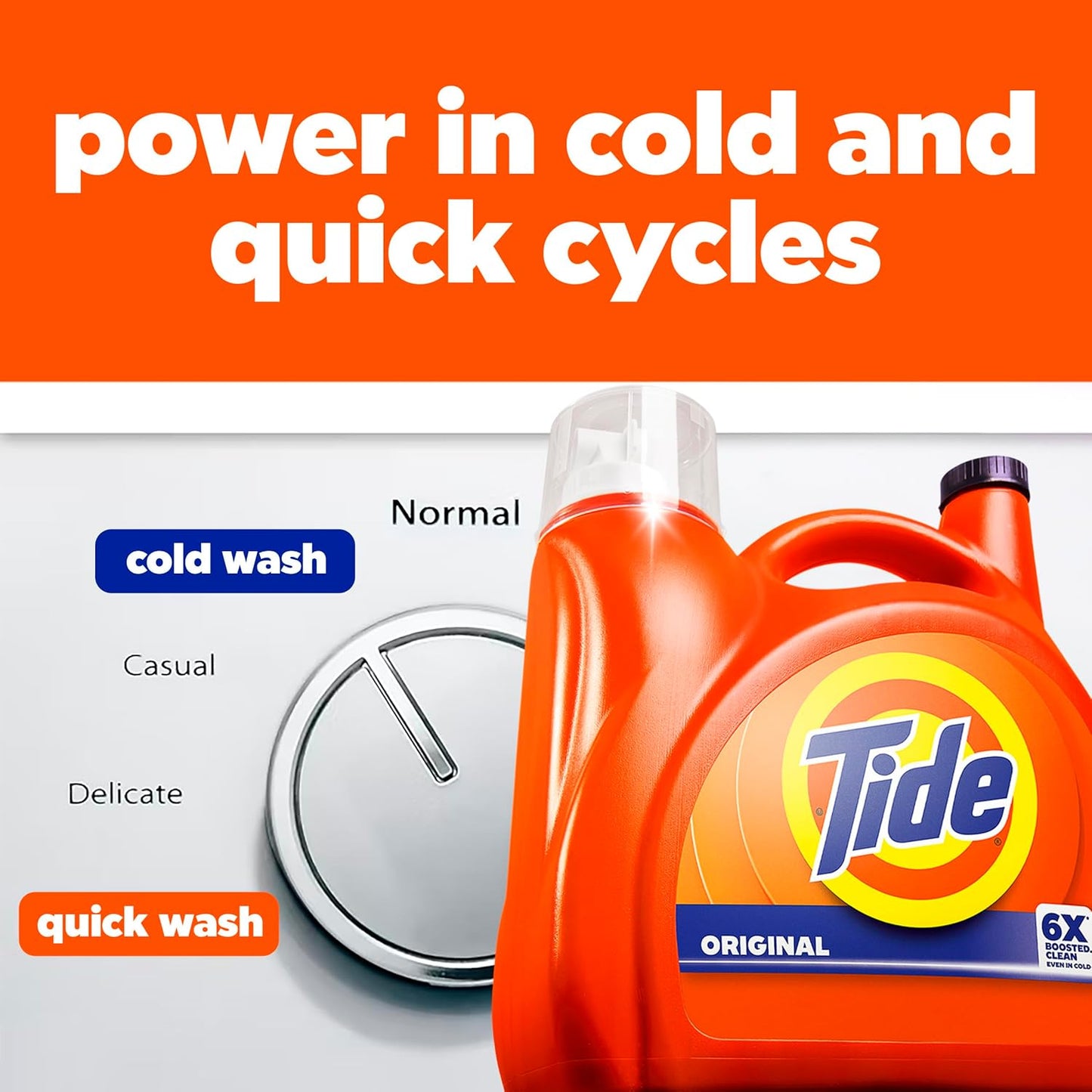 Tide Liquid Laundry Detergent Original Scent 126 Loads – Concentrated Cold-Water Laundry Soap for Energy-Efficient Households, 158 fl oz