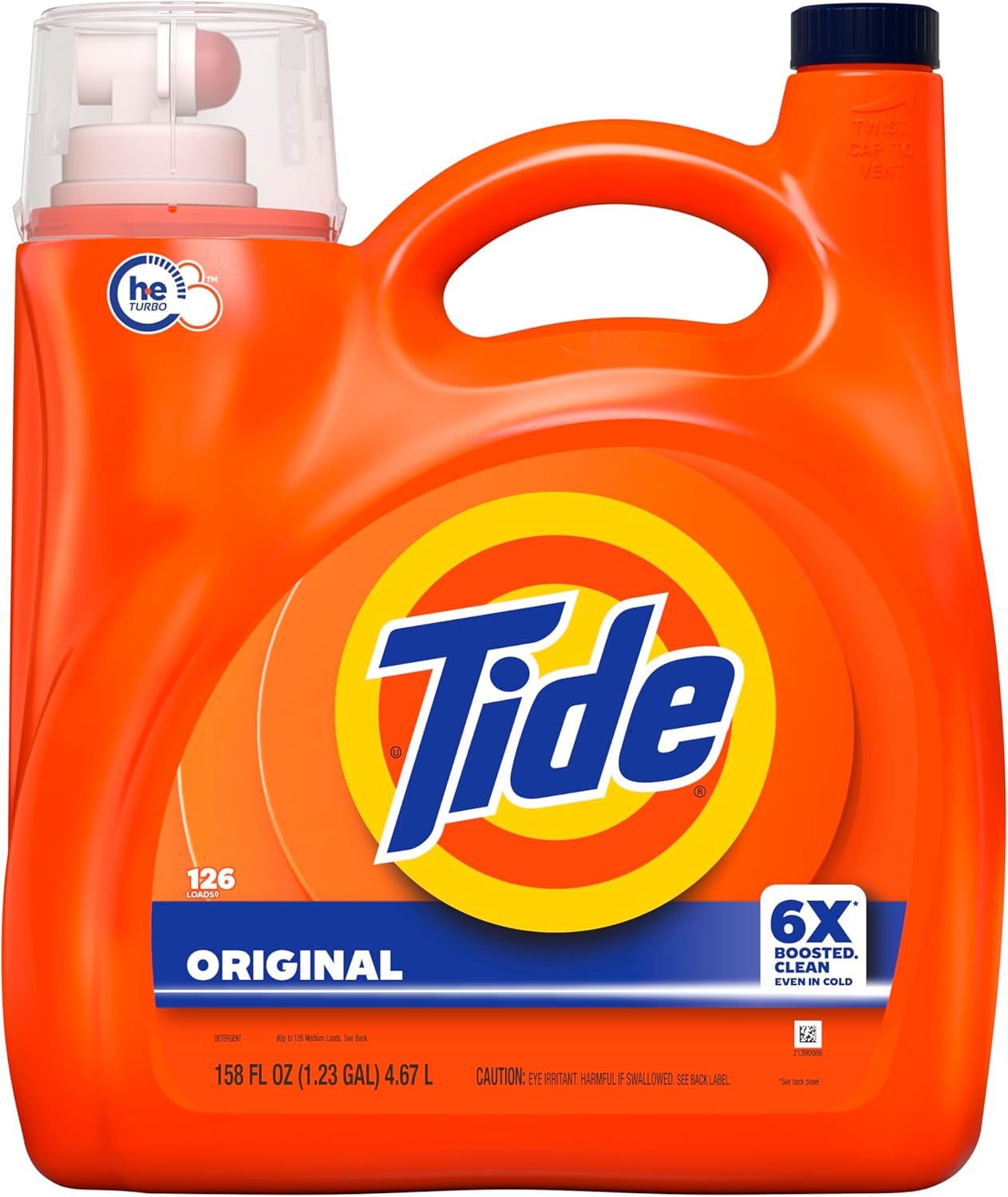 Tide Liquid Laundry Detergent Original Scent 126 Loads – Concentrated Cold-Water Laundry Soap for Energy-Efficient Households, 158 fl oz