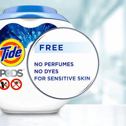 Tide PODS Ultra Oxi Free and Gentle Laundry Detergent Packs, 57 Count – 0% Dye and 0% Perfume Laundry for Allergy-Prone Family Members
