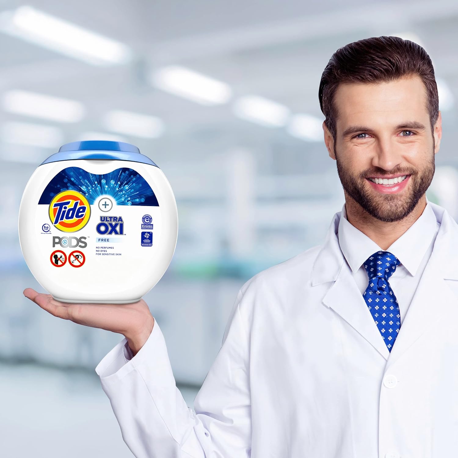 Tide PODS Ultra Oxi Free and Gentle Laundry Detergent Packs, 57 Count – 0% Dye and 0% Perfume Laundry for Allergy-Prone Family Members