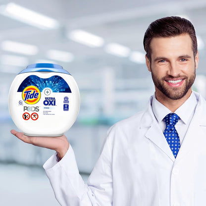 Tide PODS Ultra Oxi Free and Gentle Laundry Detergent Packs, 57 Count – 0% Dye and 0% Perfume Laundry for Allergy-Prone Family Members