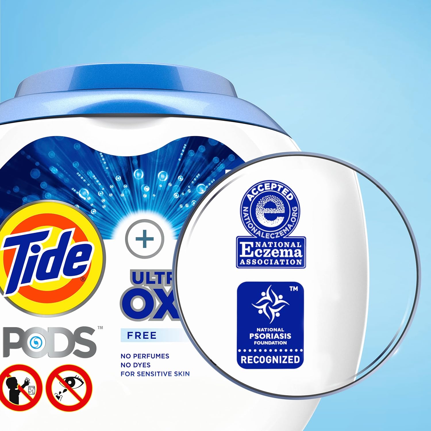 Tide PODS Ultra Oxi Free and Gentle Laundry Detergent Packs, 57 Count – 0% Dye and 0% Perfume Laundry for Allergy-Prone Family Members