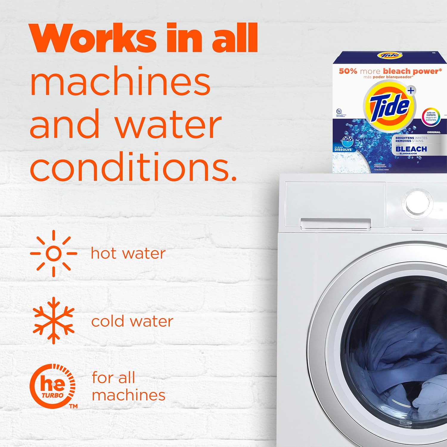 Tide Powder Laundry Detergent with Bleach, Original Scent, 89 Loads - High-Value Bulk Laundry for Busy Households