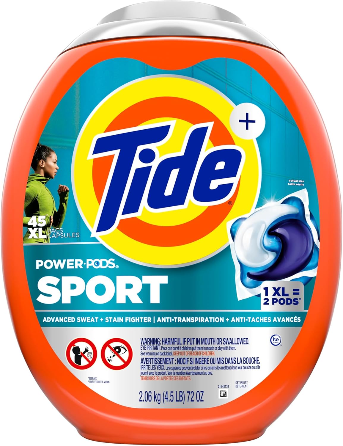 Tide Power Pods Sport Laundry Detergent Pacs – Odor-Fighting Laundry for Post-Workout Refresh and Recovery Routine