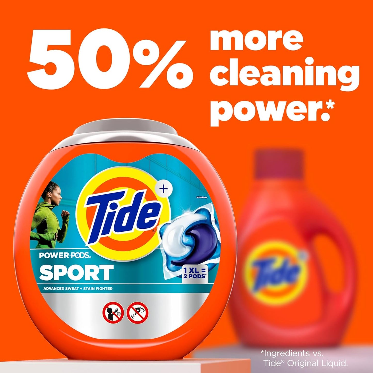 Tide Power Pods Sport Laundry Detergent Pacs – Odor-Fighting Laundry for Post-Workout Refresh and Recovery Routine
