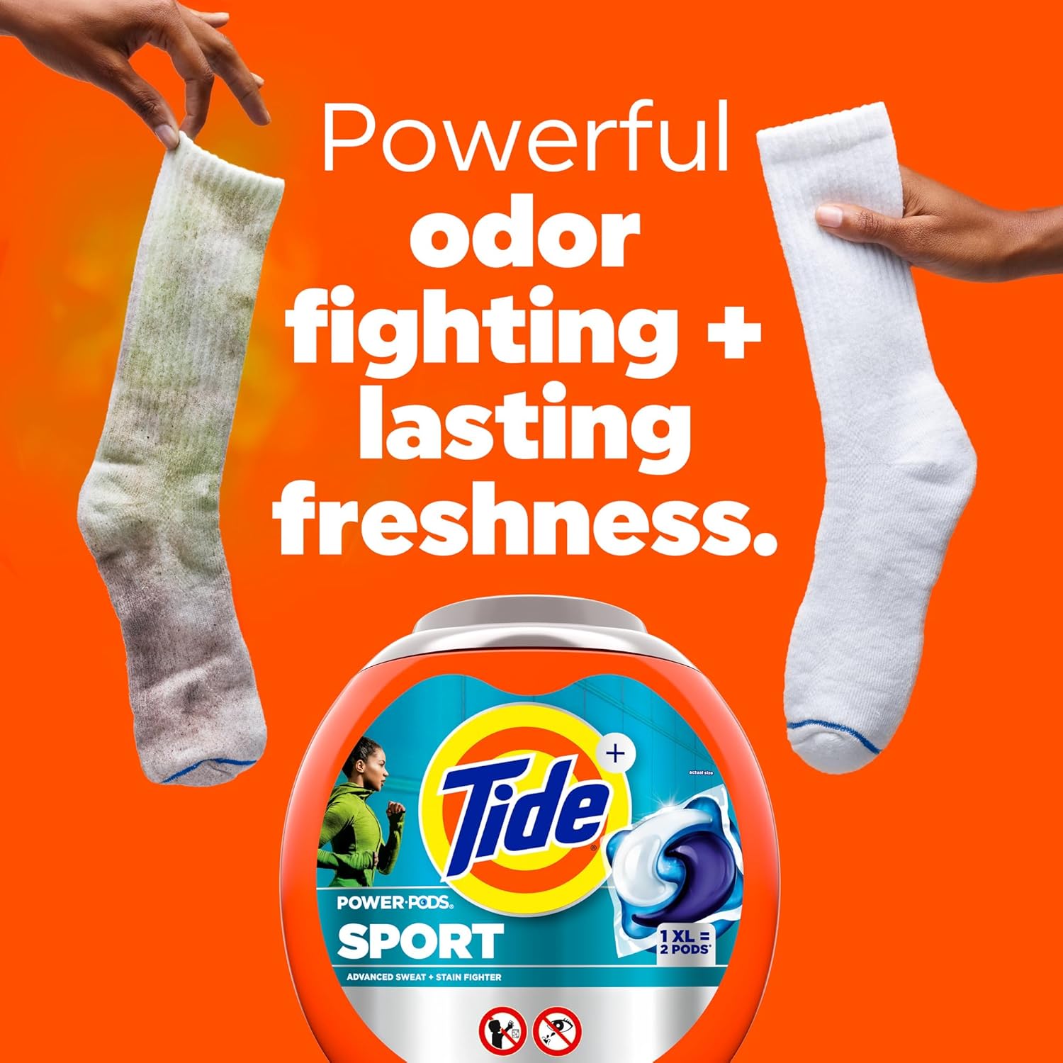 Tide Power Pods Sport Laundry Detergent Pacs – Odor-Fighting Laundry for Post-Workout Refresh and Recovery Routine