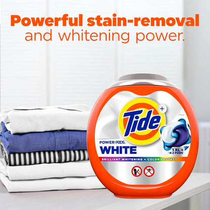 Tide Power PODS White Laundry Detergent – Streamlined Apartment Closet Upgrade, No-Mess Whitening