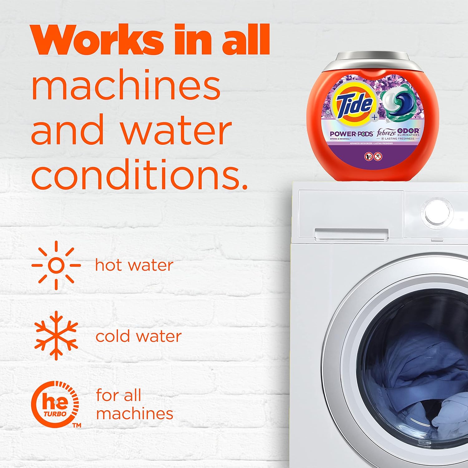 Tide Power Pods with Febreze Laundry Detergent Pacs for Apartment Professionals, No-Measure Daily Wash
