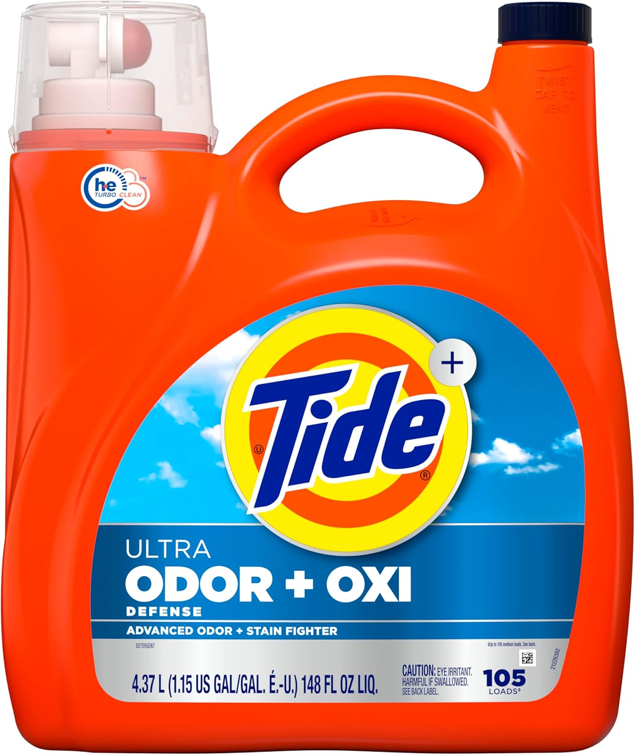 Tide Ultra Odor Defense Plus Oxi Liquid Laundry Detergent, 148 fl oz, 105 Loads, All-Purpose Laundry Detergent for Home Laundry Room Essentials