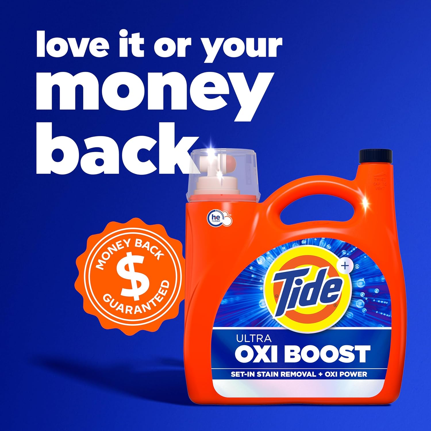 Tide Ultra Oxi Boost Liquid Laundry Detergent for Shared Household Laundry Areas, 148 fl oz Time-Saving Wash