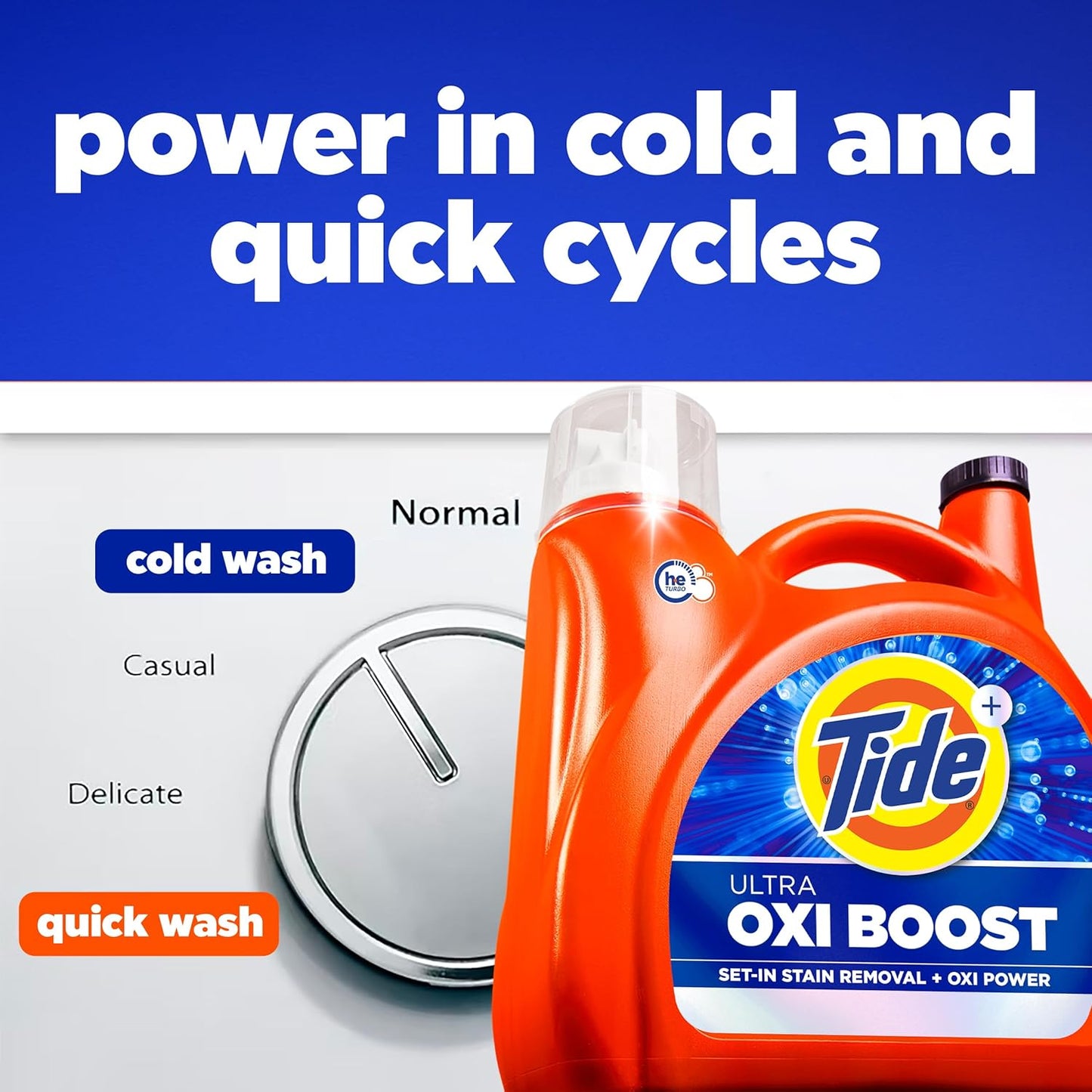 Tide Ultra Oxi Boost Liquid Laundry Detergent for Shared Household Laundry Areas, 148 fl oz Time-Saving Wash