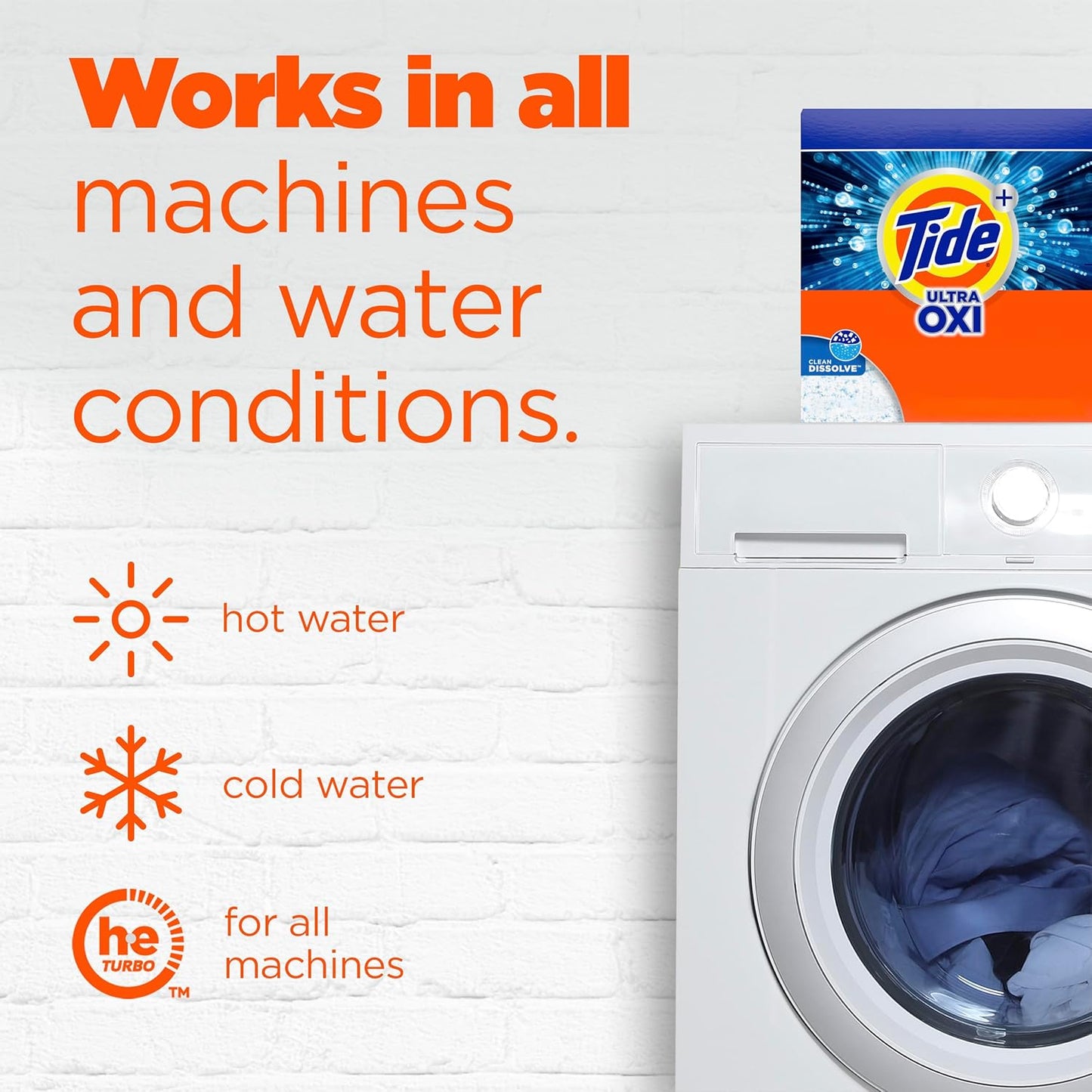 Tide Ultra OXI Powder Laundry Detergent for Working-from-Home Households, Quick-Dissolve Deep Clean for Daily Loads