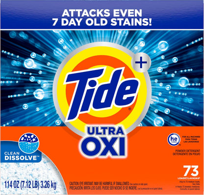 Tide Ultra OXI Powder Laundry Detergent for Working-from-Home Households, Quick-Dissolve Deep Clean for Daily Loads