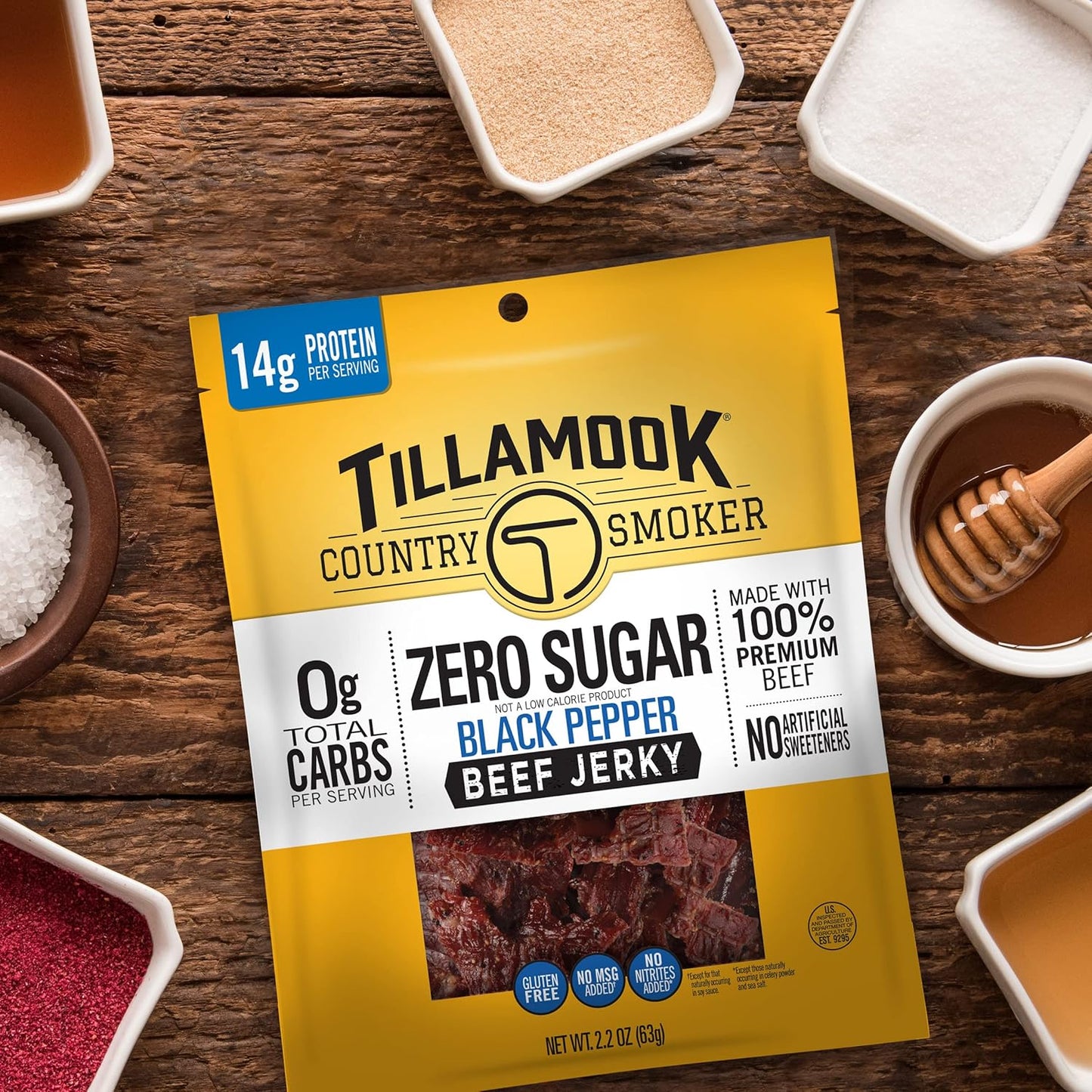 Tillamook Country Smoker High Protein Beef Jerky, Black Pepper, 6.5 Ounce — No-Refrigeration Fuel for Long Hikes and Fishing Trips