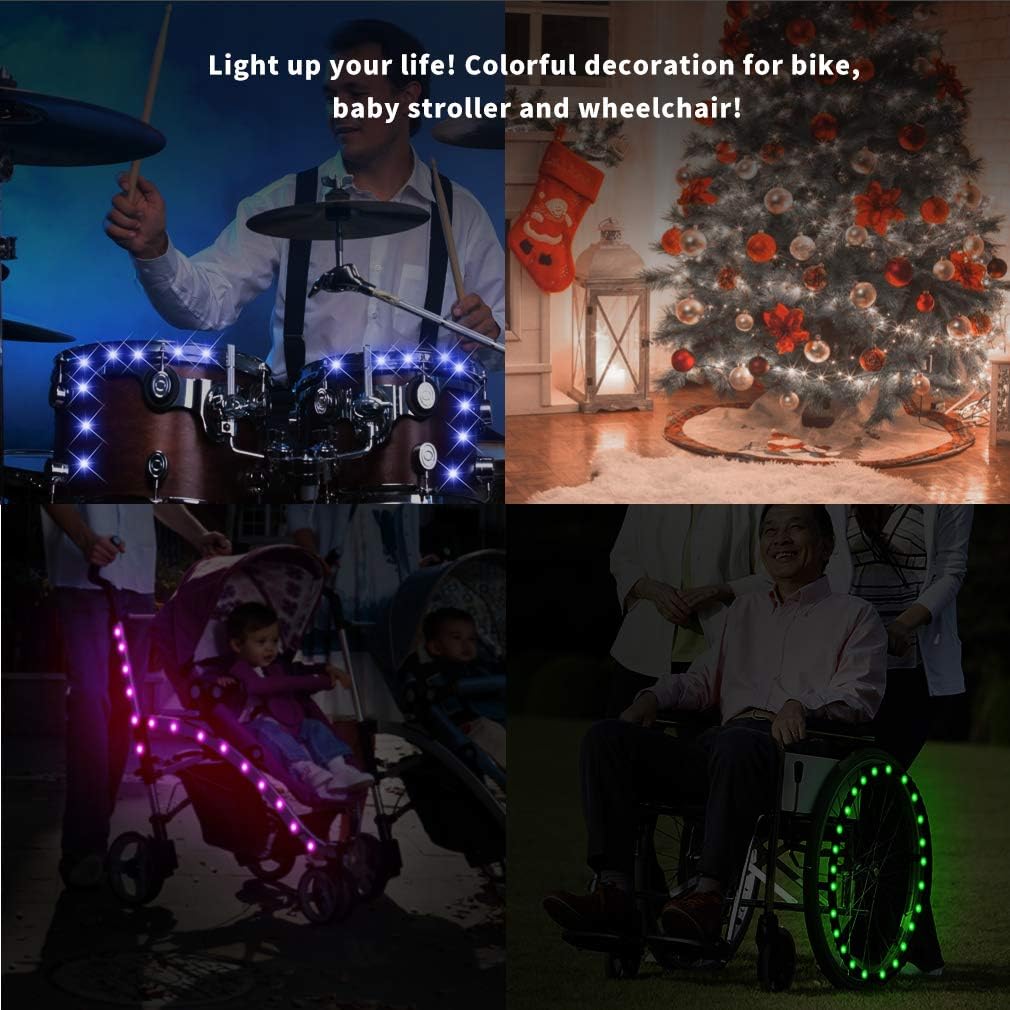 TINANA Waterproof Bike Spoke Lights – 360° Visibility Upgrade for Low-Light Commutes and Dim Roads