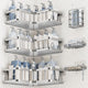 Silver - L-Shape - 6 -Piece Set