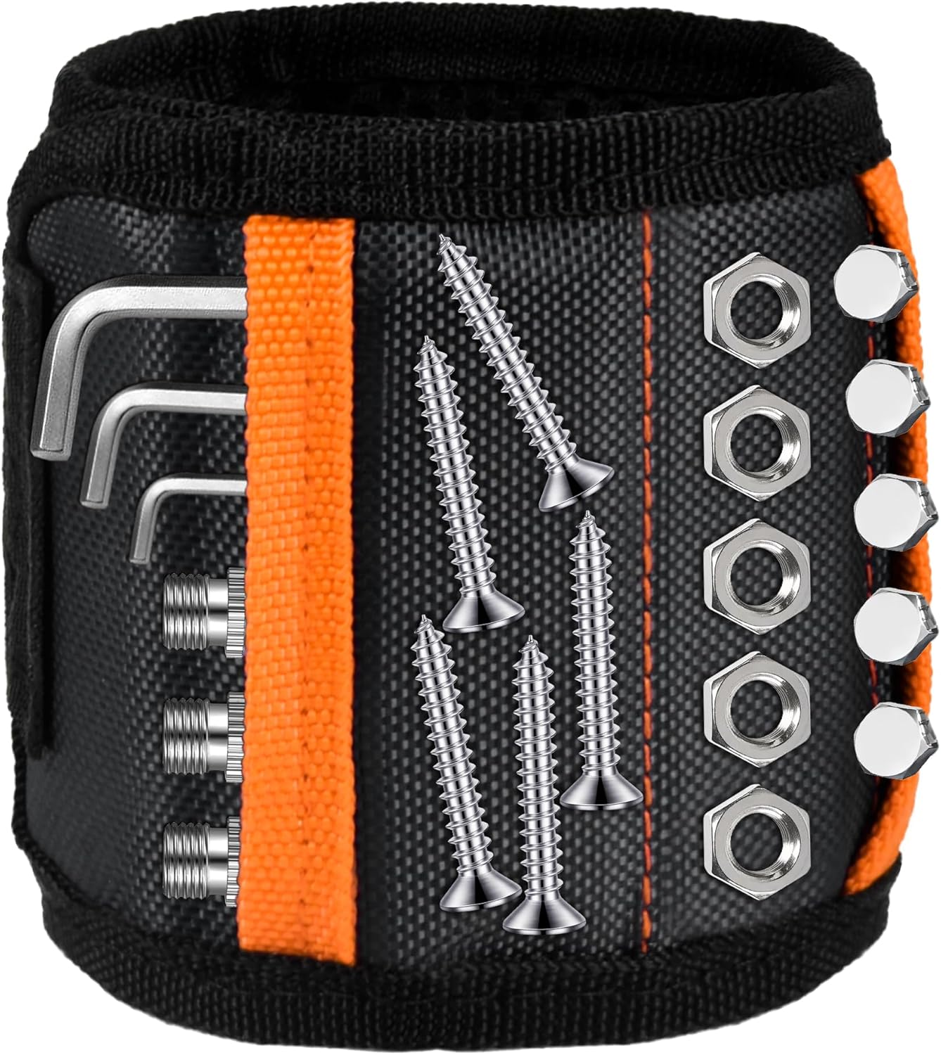 Tmacker Magnetic Wristband for Screws and Drill Bits – Boost Workshop Efficiency with 15 Strong Neodymium Magnets