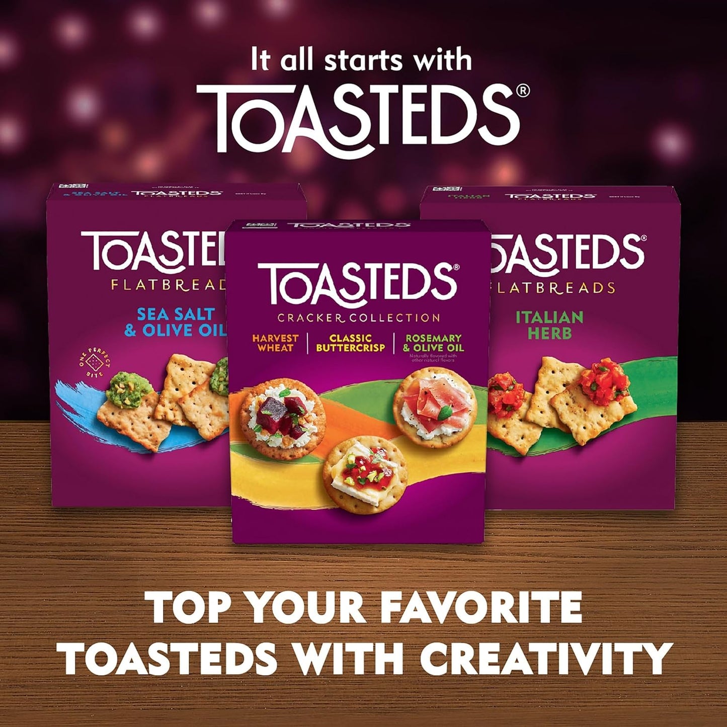 Toasteds Crackers Variety Box – Housewarming Gift for the Snack Lover, Three Flavors in One, 12oz