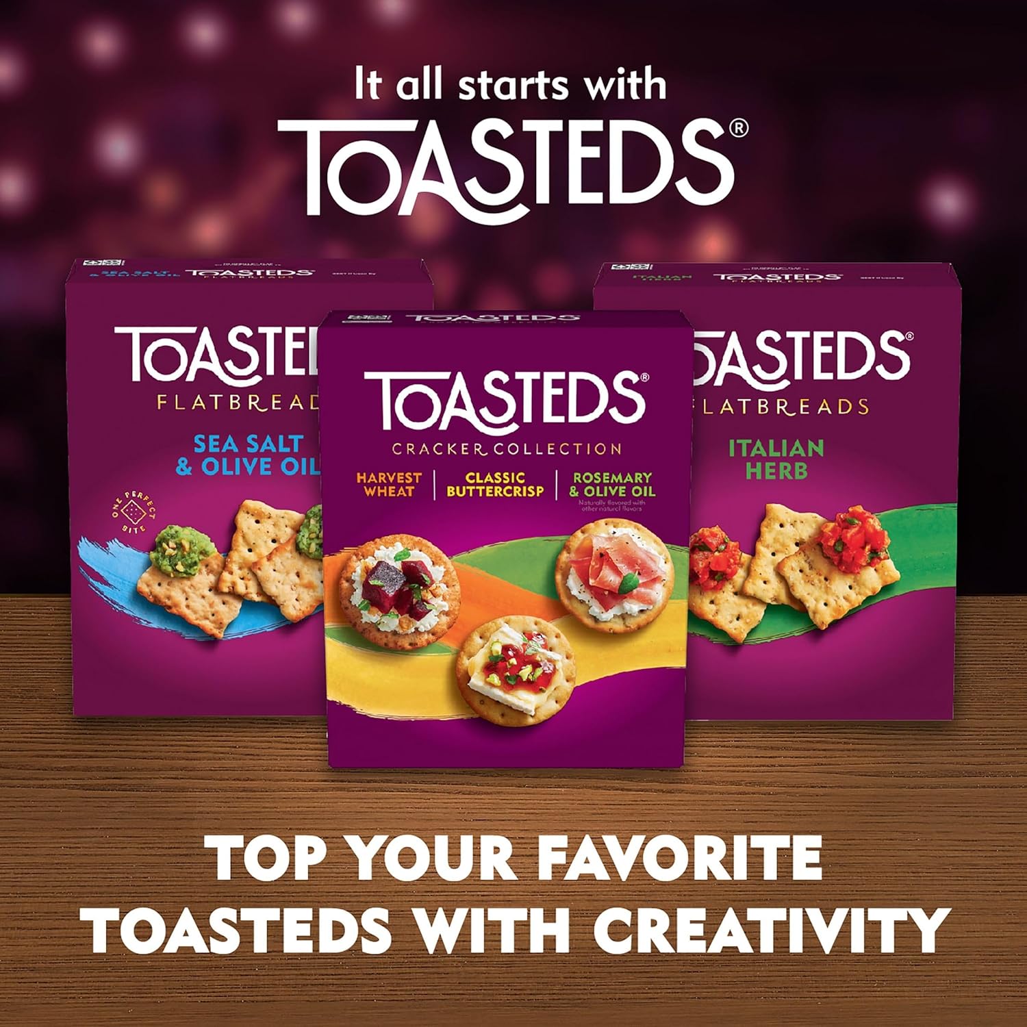 Toasteds Crackers Variety Box – Housewarming Gift for the Snack Lover, Three Flavors in One, 12oz