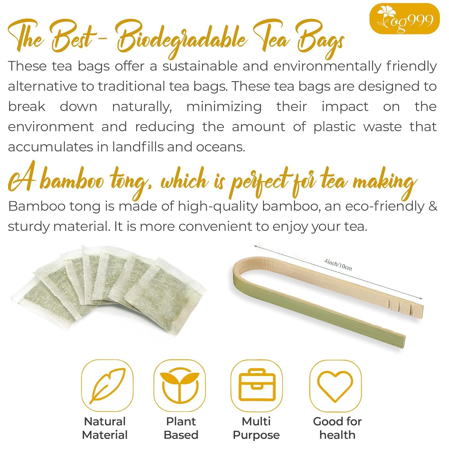 TOG999 Turmeric Ginger Cinnamon Tea Bags – Clean, Worry-Free Brew Safe for Kids, Pregnancy, and Pet Households