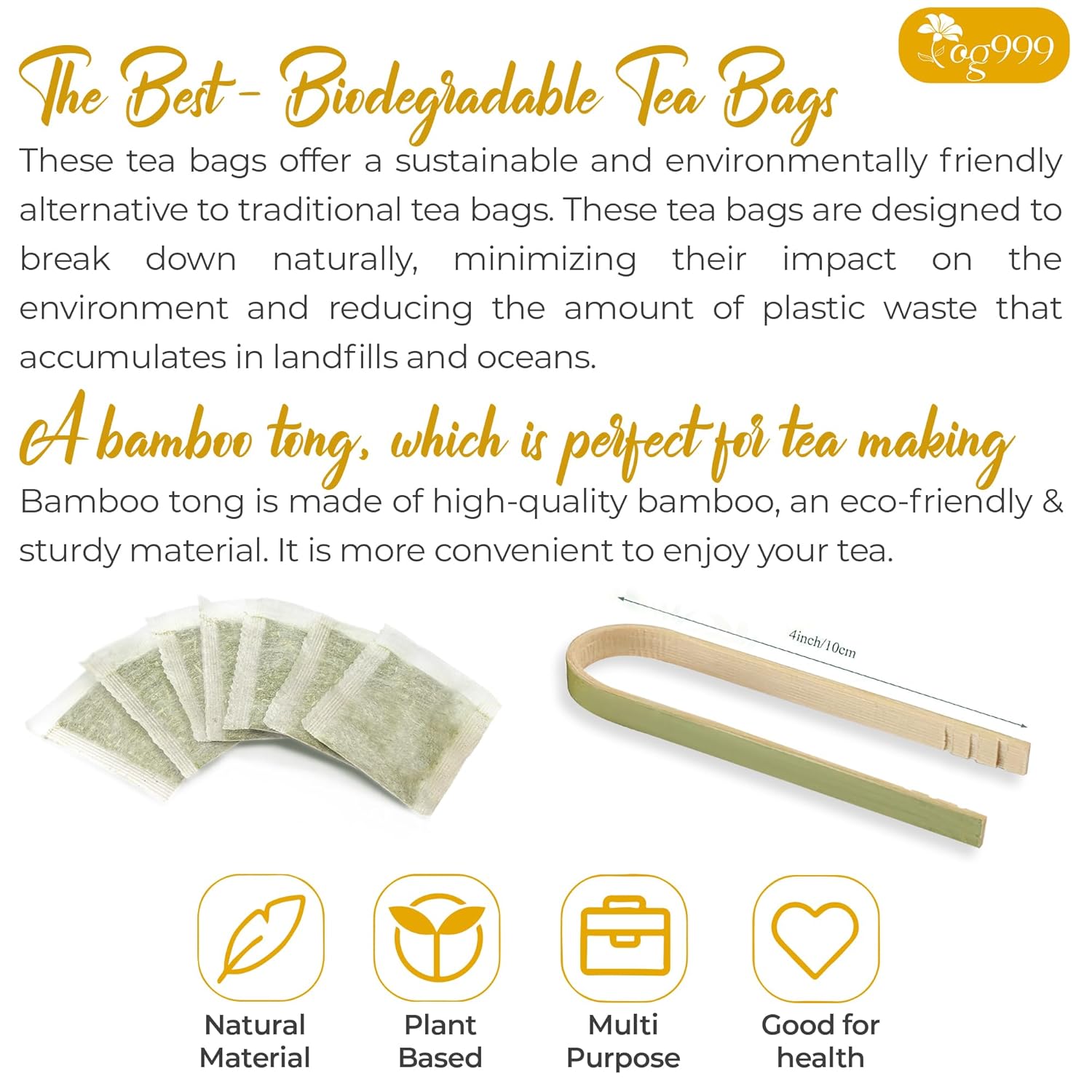 TOG999 Turmeric Ginger Cinnamon Tea Bags – Clean, Worry-Free Brew Safe for Kids, Pregnancy, and Pet Households