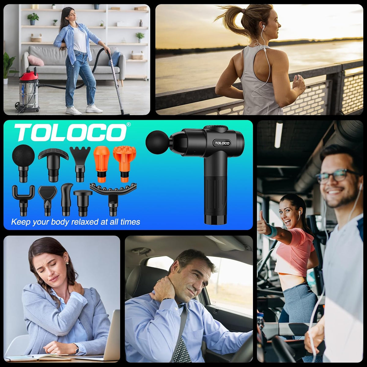 TOLOCO Massage Gun with LED Touch Screen – Office Wellness Tool for the Remote Employee