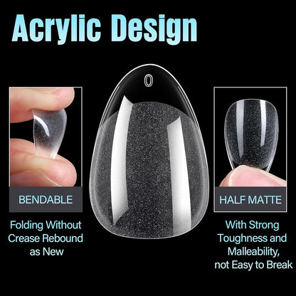 TOMICCA Half Matte Nail Extensions – Relaxing Bedtime Vanity Ritual Without Salon Stress