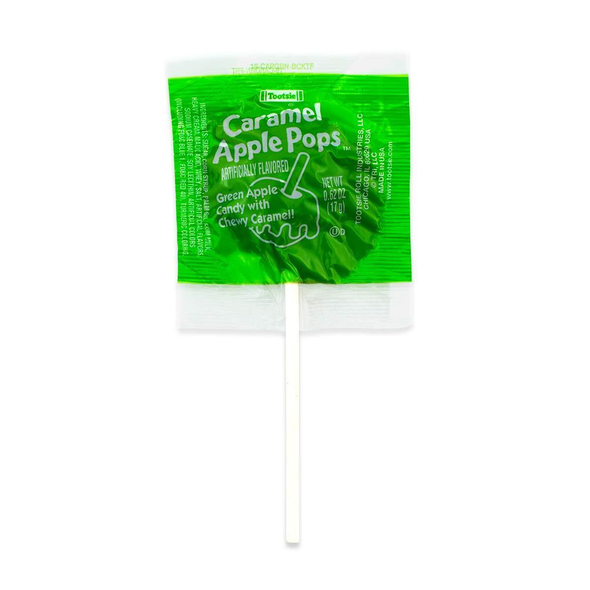 Tootsie Roll Caramel Apple Lollipops – Long-Lasting Office Break Room Candy Share, 48 Individually Wrapped Pops