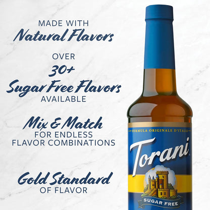 Torani Sugar Free Coffeehouse Syrup 4-Pack, Effortless Flavor Upgrade for Study Sessions and Back-to-Work Routines