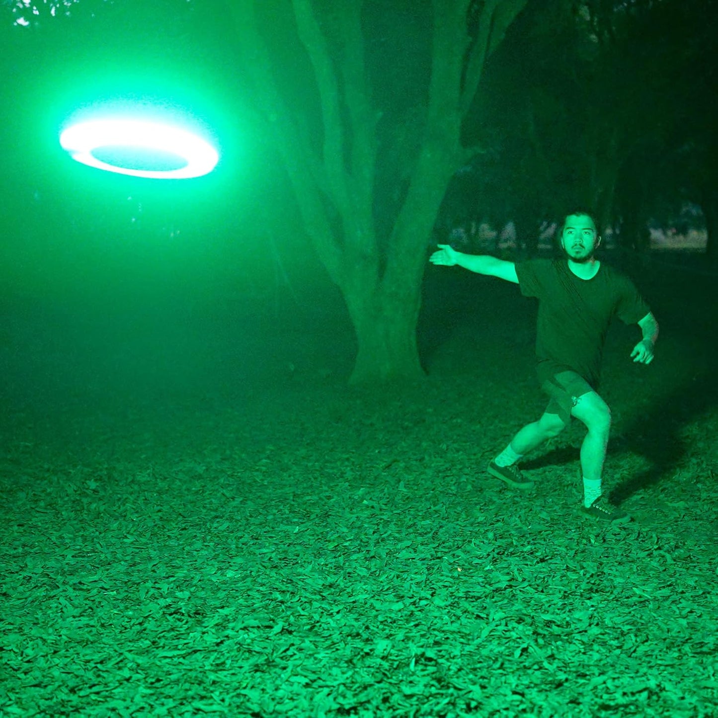 TOSY Flying Disc - Kid Safe Auto Light Up Frisbee for Playroom and Backyard, No Flame 108 RGB LEDs Rechargeable LED Disc