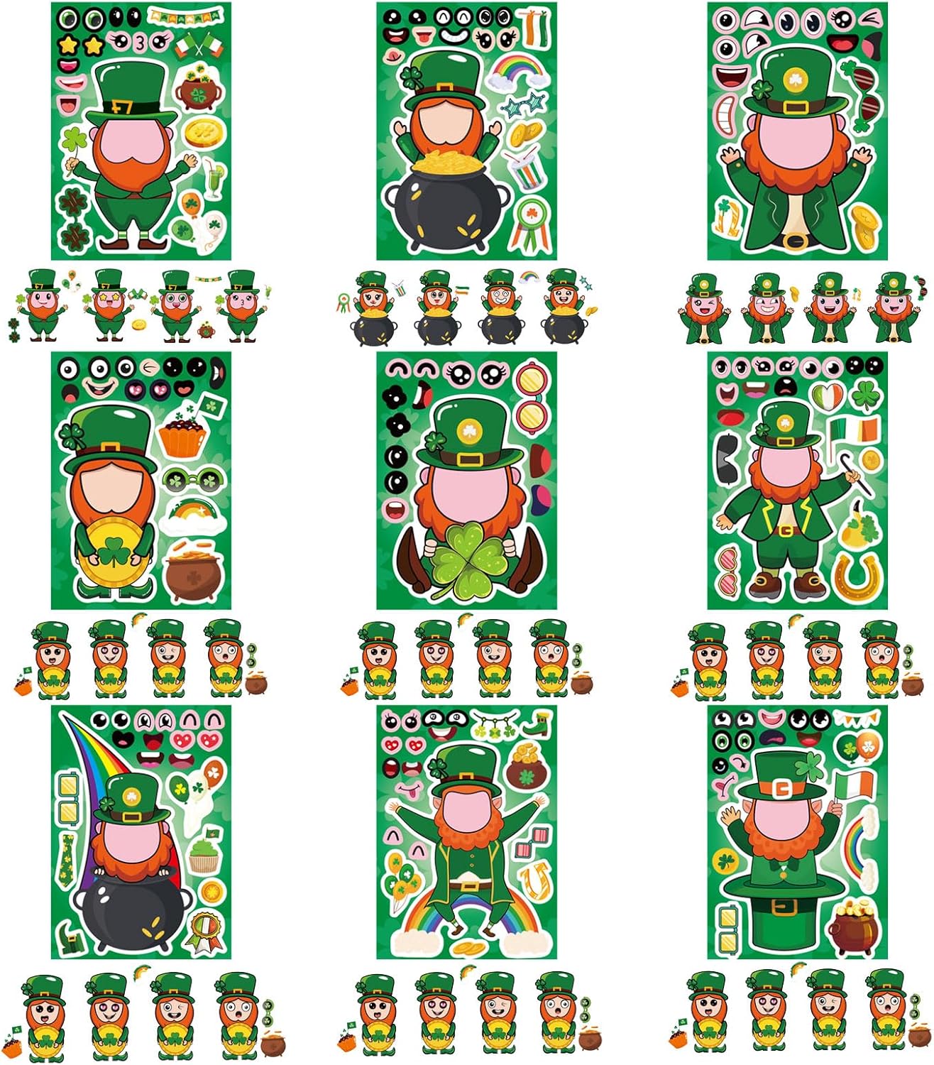 Totorlodge St. Patrick's Day Make-a-Face Stickers – Toddler-Safe Craft Activity for Playroom and Preschool Table