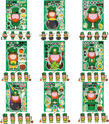 Totorlodge St. Patrick's Day Make-a-Face Stickers – Toddler-Safe Craft Activity for Playroom and Preschool Table