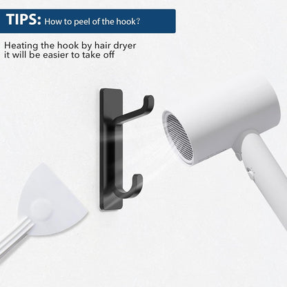 Towlz Clean-Line Towel Hooks for Intentional Bathroom Storage, Peel-and-Stick Aluminum Hooks in Brushed Nickel