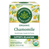 Traditional Medicinals Organic Chamomile Tea – Fragrant Floral Herbal Tea for Meditation Corner and Yoga Practice, 16 Bags