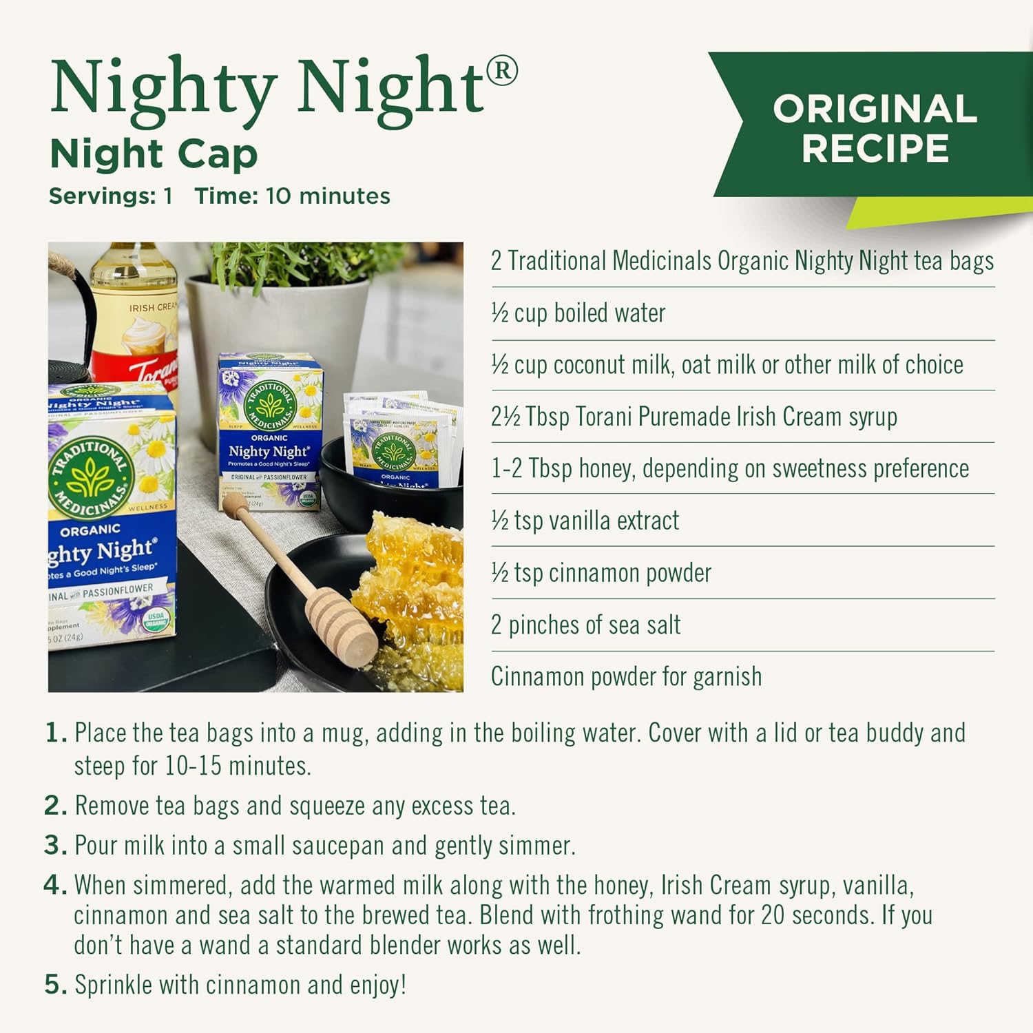 Traditional Medicinals Organic Nighty Night Extra – Calming Evening Herbal Tea for Bath Time Relaxation, 16 Bags