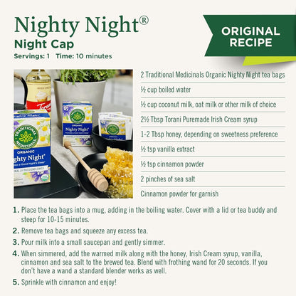 Traditional Medicinals Organic Nighty Night Extra – Calming Evening Herbal Tea for Bath Time Relaxation, 16 Bags