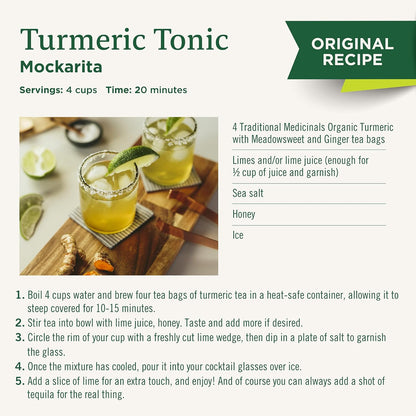 Traditional Medicinals Organic Turmeric Tea with Ginger & Meadowsweet – Thoughtful Wellness Gift for Mom on Birthday or Mother's Day
