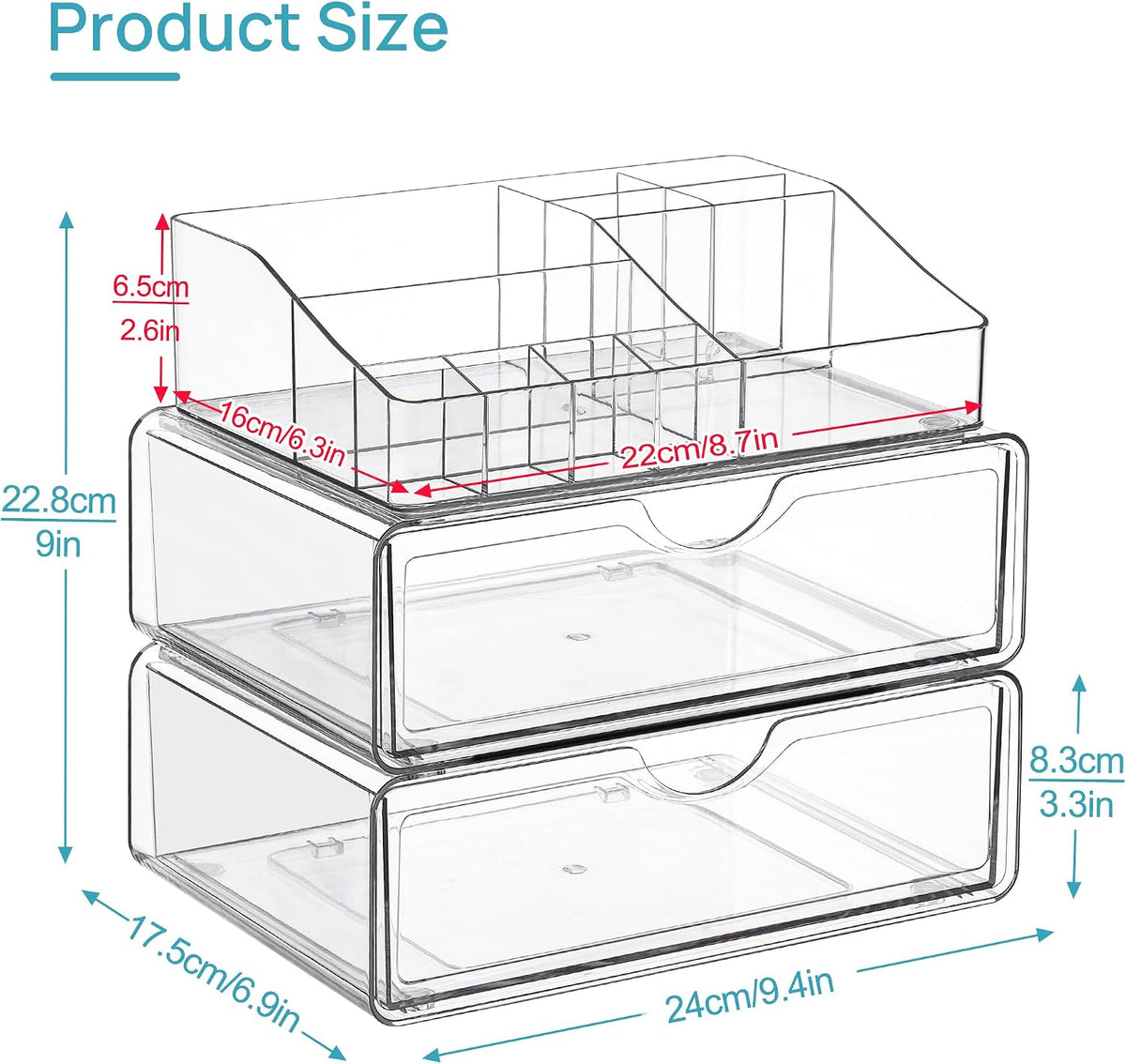 transparent plastic construction for full visibility