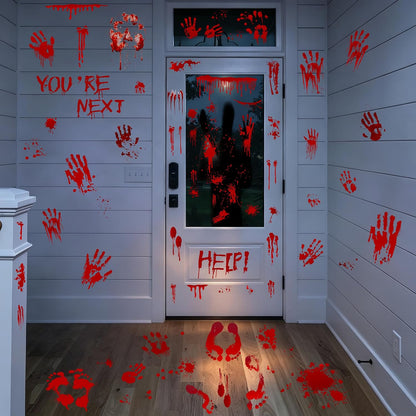 Traplace Halloween Decals – Weather-Resistant Patio & Entryway Spooky Decor, Reusable PVC Clings