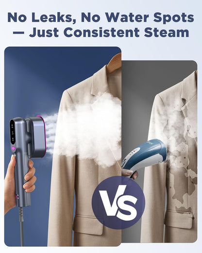 Travel Steamer Iron 2-in-1 – 20-Second Heat-Up Steamer for Morning Meeting Prep and Back-to-Back Class Schedules