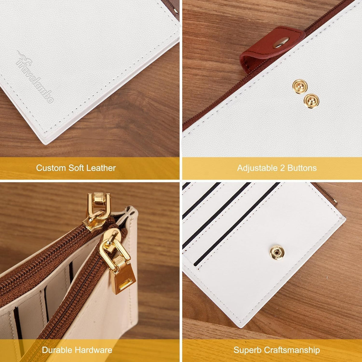 Travelambo Compact RFID Card Holder – Clean-Lined Wallet for Capsule Wardrobes, Microfiber Leather with Subtle Cross Pattern
