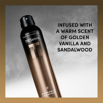 TRESemmé A-List Collection Hairspray – Gentle Vanilla-Sandalwood Finishing Spray for the Self-Care Bathroom